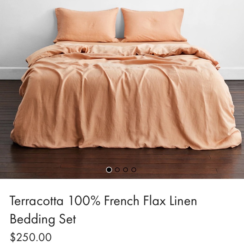 Terracotta 100% French Flax Linen Bedding Set